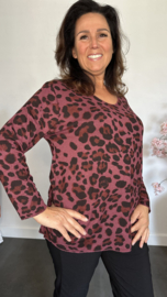 Trui Bibi panter Bordeaux