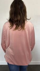 Velvet top Bianca +SIZE oud roze