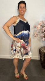 Jurk satijnlook Santorini Marine