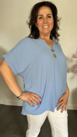 Shirt Kiki met knopen Jeans blauw