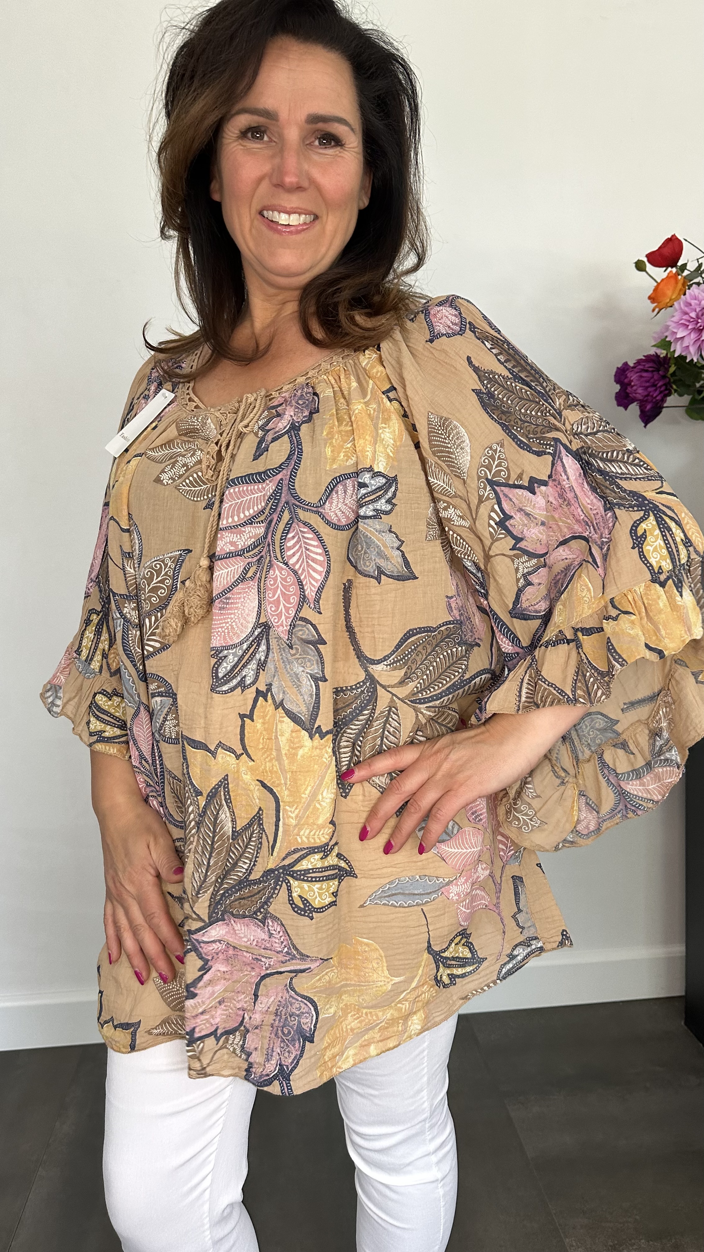 Blouse Veronica +SIZE camel