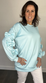 Sweater met strikken op de mouw +SIZE mint