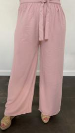 Flared crepe broek roze