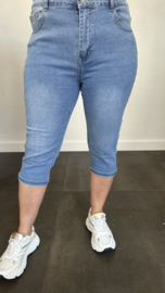 Capri stretch jeans met omslag