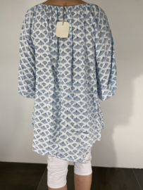 Blouse Bohemian pinka l.blauw SALE