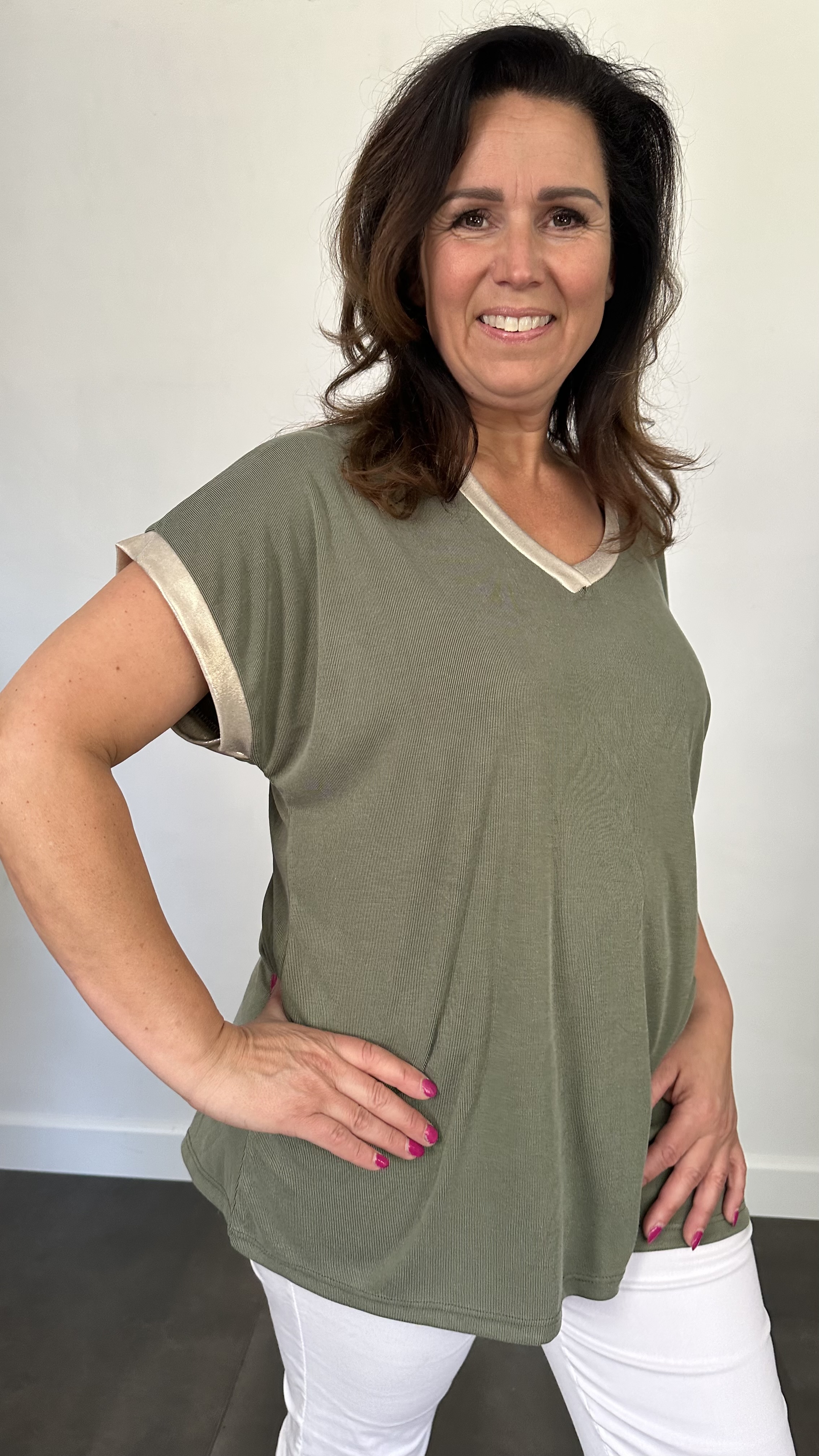 Shirt Milou goud/ army