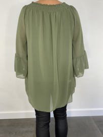 Blouse met gesmokte band army