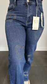Redberry Jeans wide leg met glitter hart