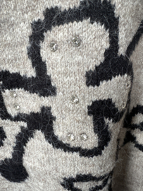 Gebreide trui Fleur Taupe