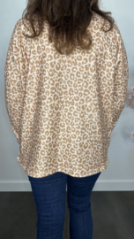 Baby rib truitje panter Ecru/Camel