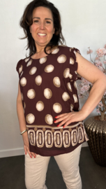 Top Dotty met ruche Bordeaux