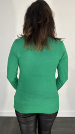 Gebreide coltrui met kabel groen SALE