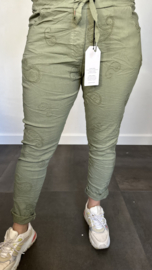 Joggjeans paisley geborduurd army