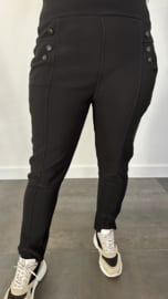 Tregging met fleece gevoerd knoopjes zwart