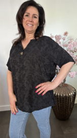 Blouse Silvi flowers Zwart