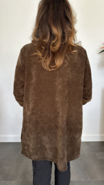 Baby rib blouse donker bruin