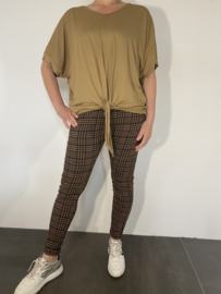 T-shirt met knoop tabac