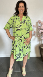 Linnenlook jurk Jade Lime