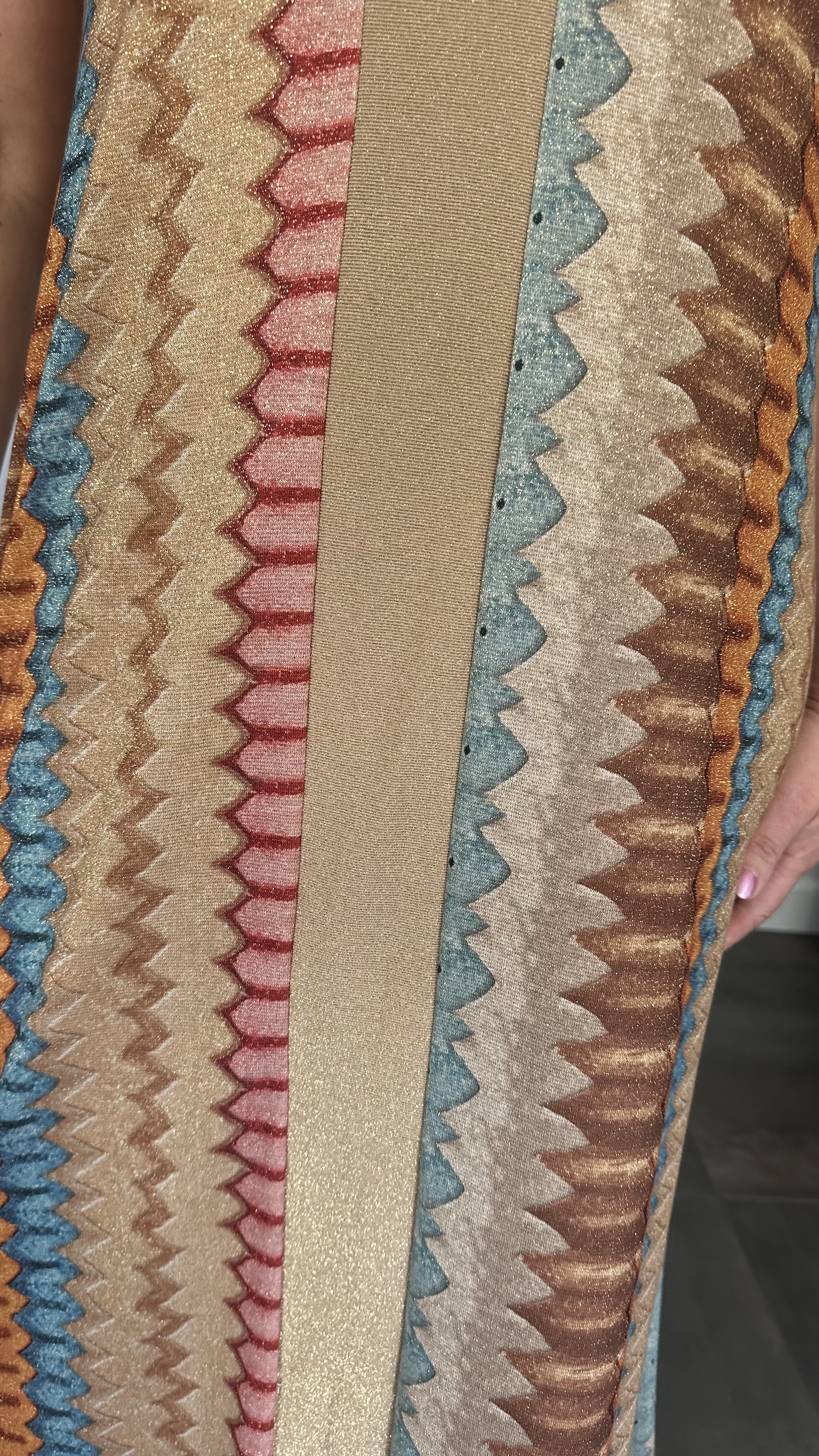 Jurk Vianna bruin/oranje/blauw