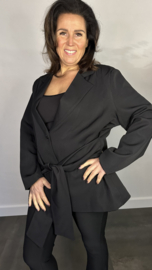 Blazer met strik +SIZE zwart SALE