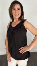 Ballon top met V-hals zwart
