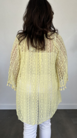 Kanten tuniek trudy +SIZE geel