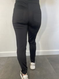Travel broek met koord zwart