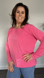 Ballon shirt travel met elastiek fuchsia (licht)