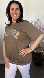Sweatshirt J'adore panter/ bling Taupe