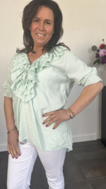 Blouse met ruche Sara licht groen
