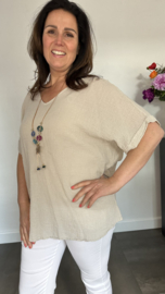 Shirt Lucy met ketting +Size zand