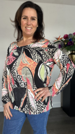 Ballon shirt met elastiek felicia zwart