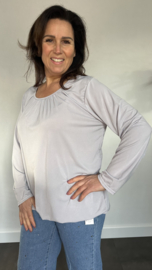 Ballon shirt travel met elastiek licht grijs