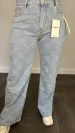 Red Berry Jeans WIDE LEG met ruit