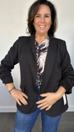 Blazer Marjan met gesmokte mouw zwart