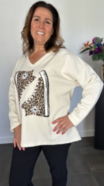Sweater glitter gymp ecru