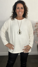 Velvet trui Molly + Ketting Ecru