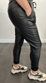 Joggjeans Leatherlook coating zwart