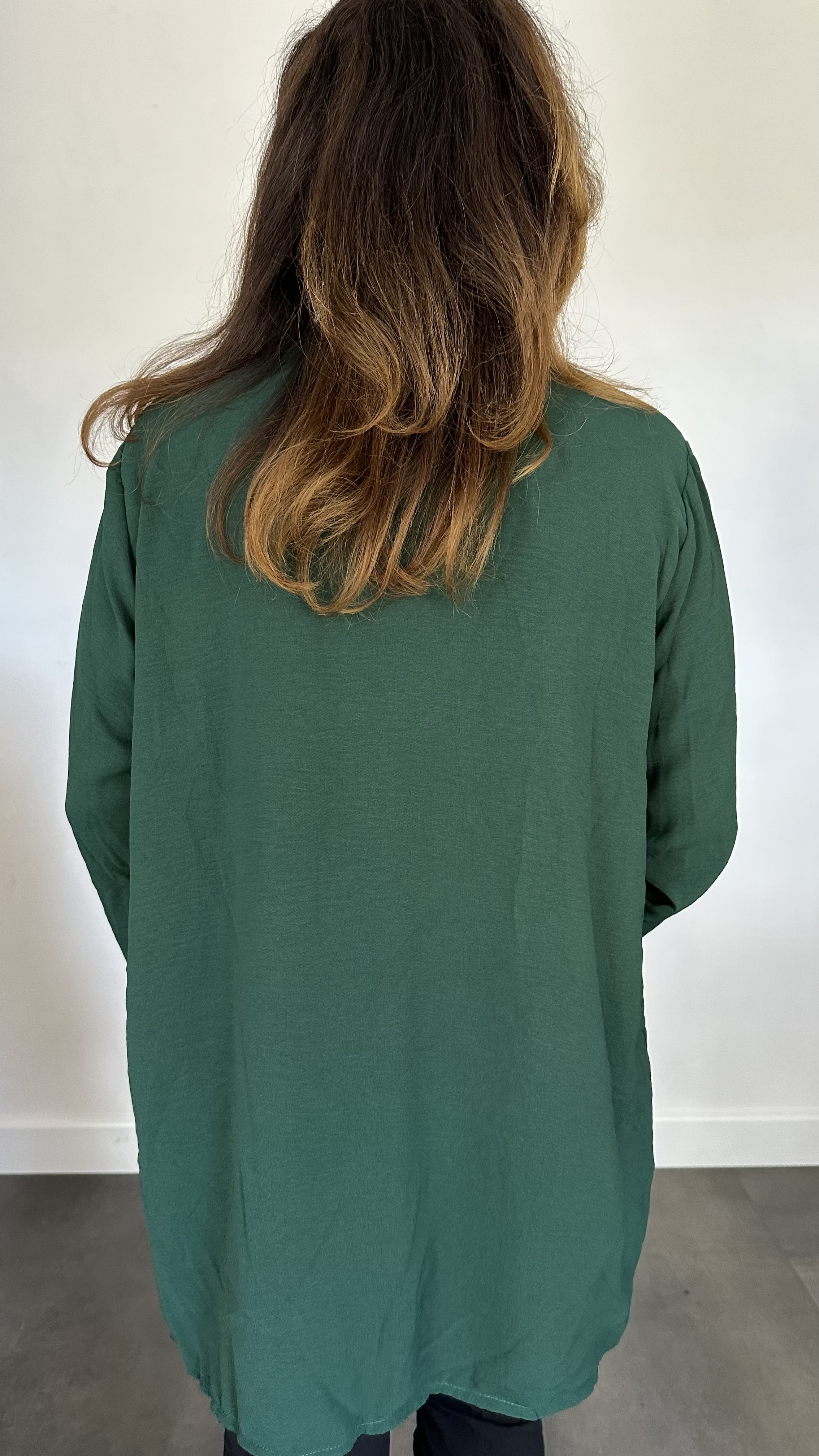 Crepe vest met sjaalkraag Groen