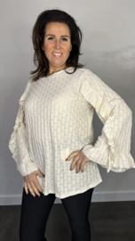 Top Judith met ruche beige/zand