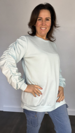 Sweater met gesmokte mouwen mint