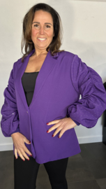Blazer met gesmokte mouw sparkle + SIZE paars SALE