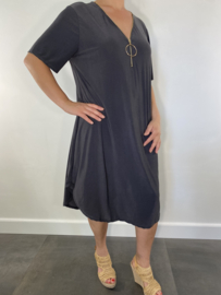 Tuniek/ jurk  zipp travel antraciet