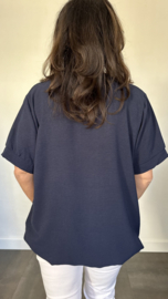 Top Maya korte mouw +SIZE marine
