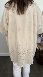 Broderie shirt Fiona zand
