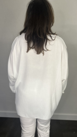 Top met strikjes & ketting + Size ecru