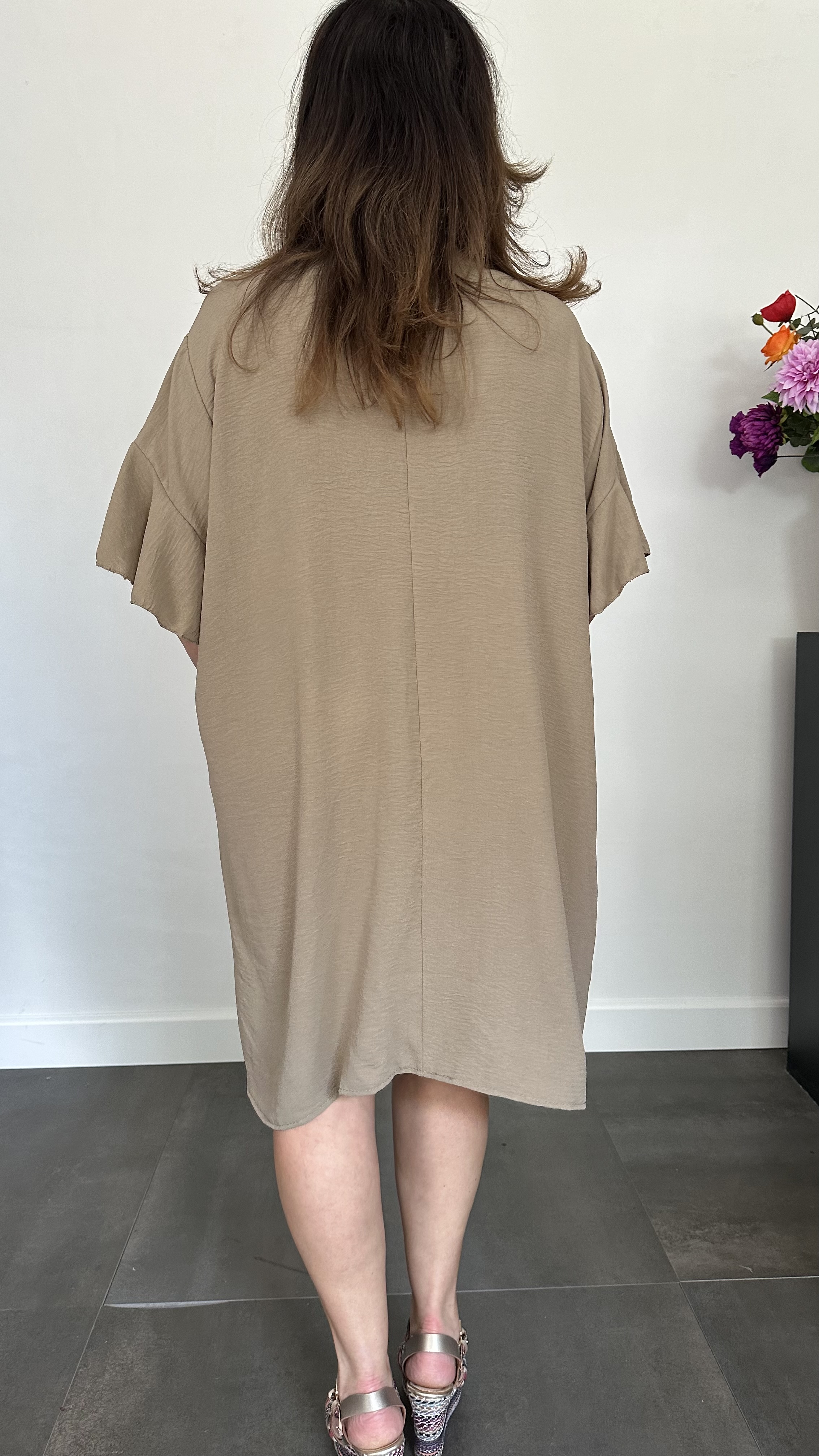 Jurk Niki +Size taupe
