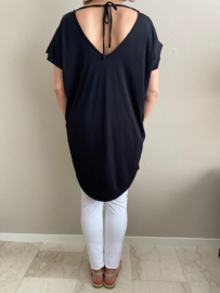 Shirt met koord zwart