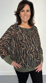 Blouse met boord flames army