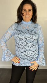 Kanten top Jill ijsblauw SALE